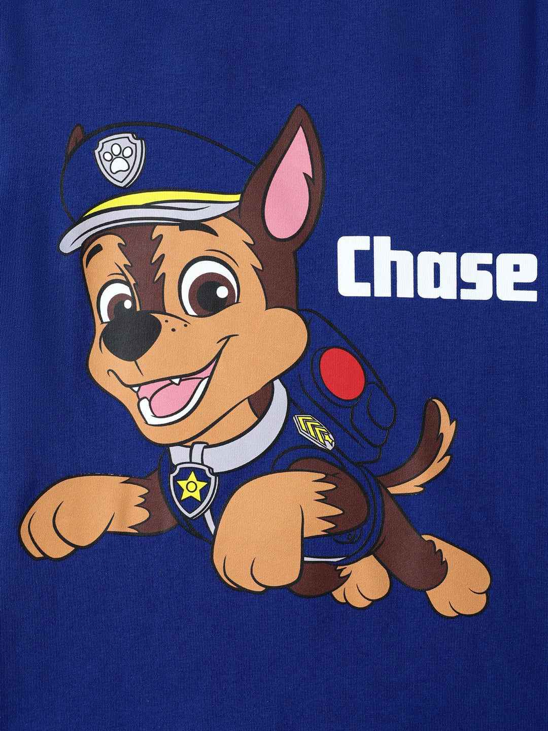 Camiseta de manga corta de la Patrulla Canina Chase para niño pequeño, 94 % algodón, azul rey