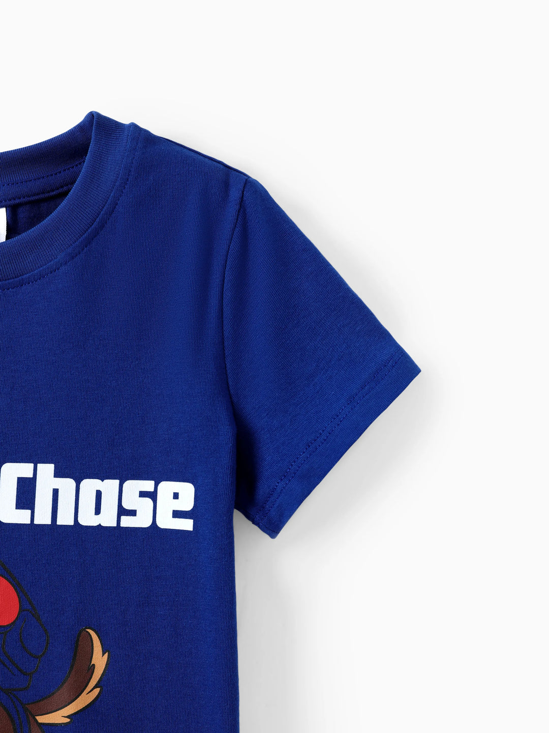 Camiseta de manga corta de la Patrulla Canina Chase para niño pequeño, 94 % algodón, azul rey