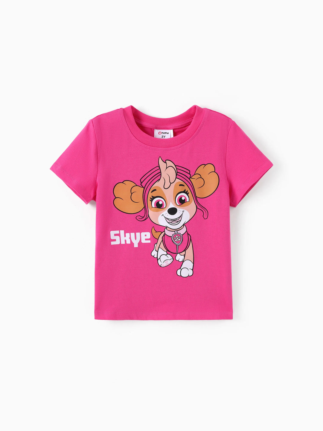 Paw Patrol Kurzarm-Baumwoll-T-Shirt mit Aufdruck für Mädchen/Jungen roseo