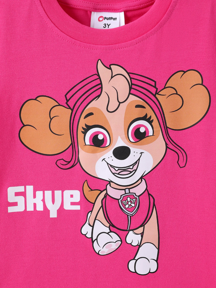 T-shirt à manches courtes 94 % coton pour petite fille/garçon Pat'Patrouille Skye Roseo
