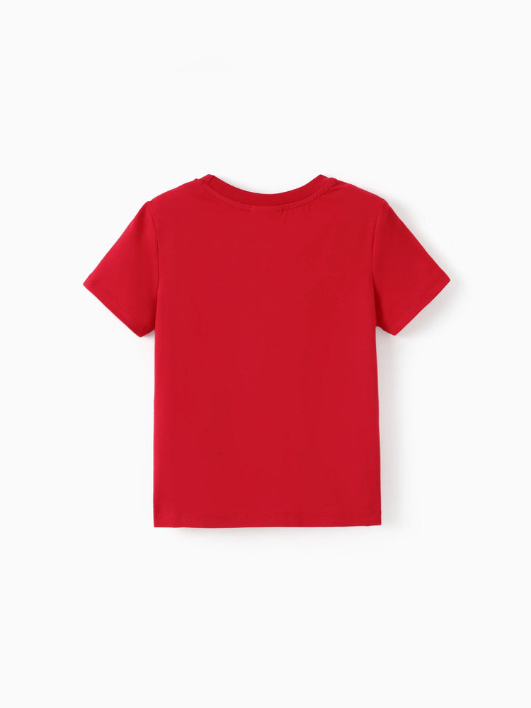 T-shirt à manches courtes 94 % coton Pat'Patrouille pour fille/garçon Marshall, rouge-2