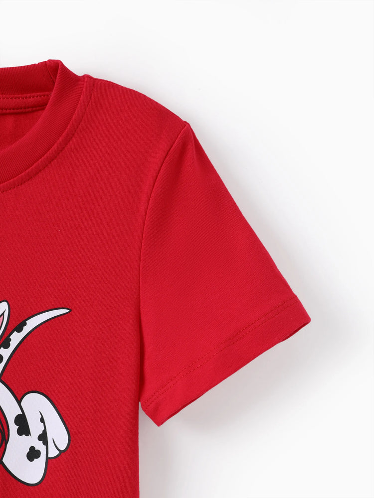 T-shirt à manches courtes 94 % coton Pat'Patrouille pour fille/garçon Marshall, rouge-2