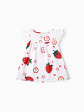 Baby Girl Sweet Strawberry Lace Dress White