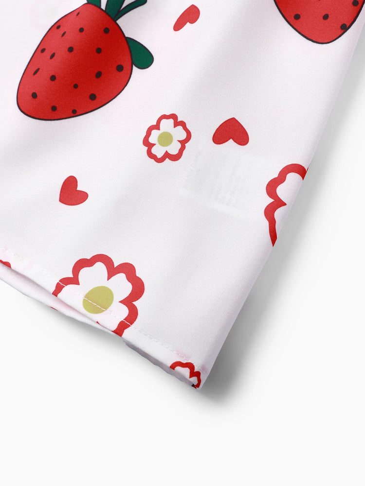 Baby Girl Sweet Strawberry Lace Dress White