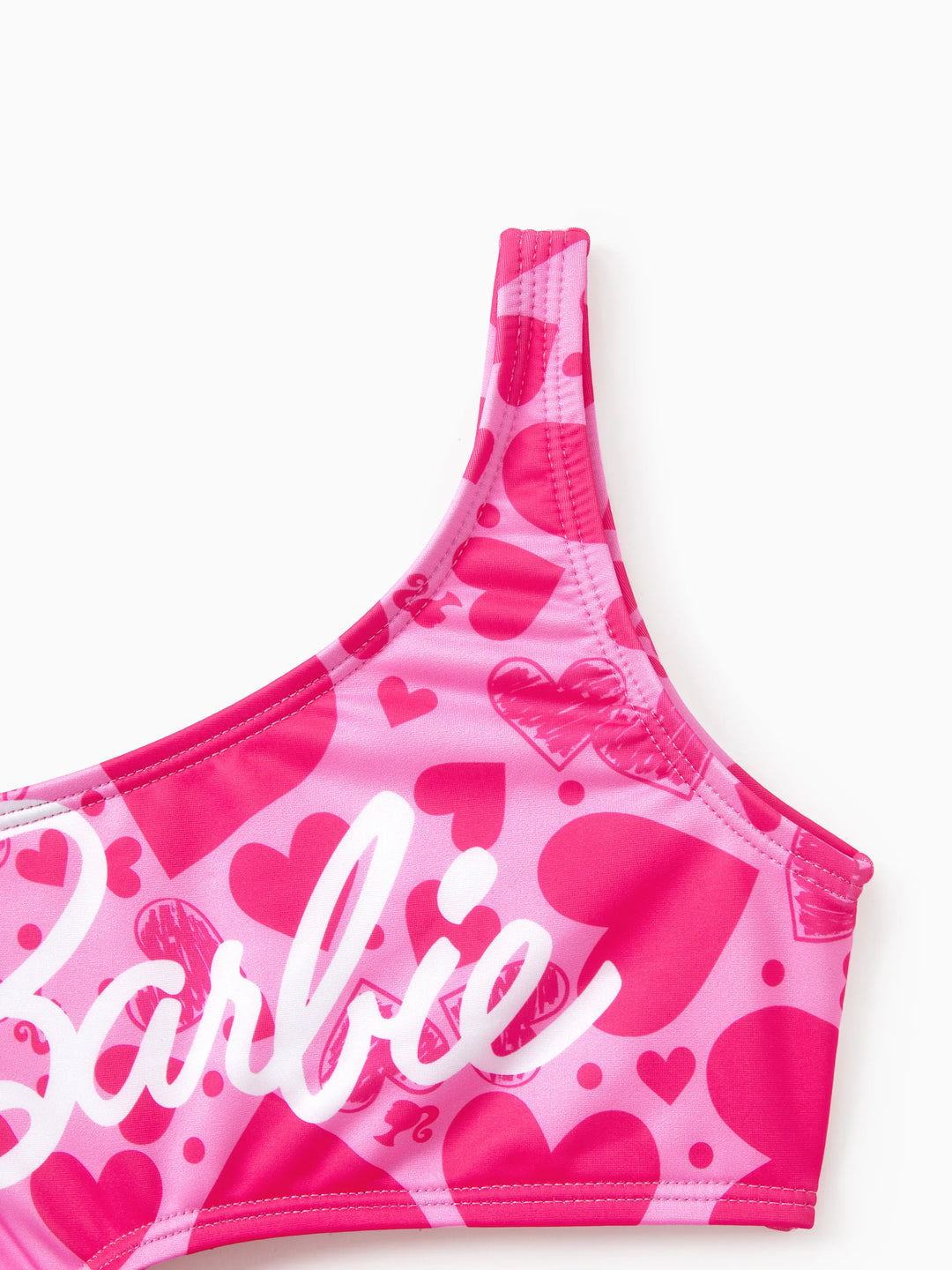 Maillot de bain en forme de cœur Barbie pour fillettes, rose