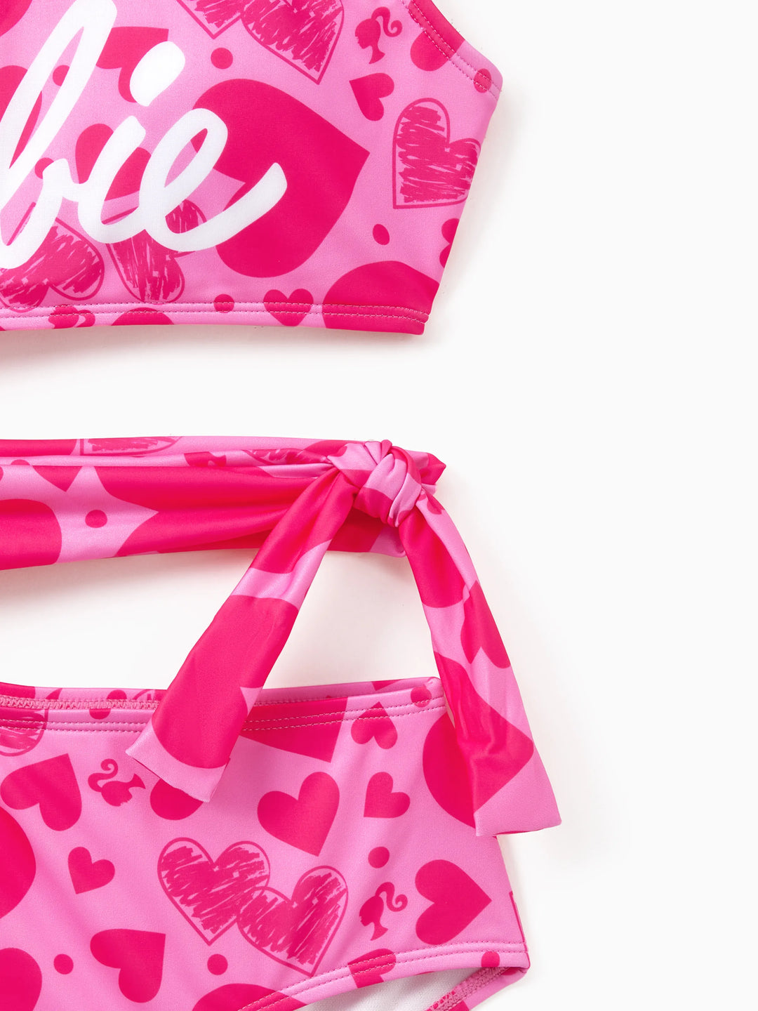 Traje de baño Barbie Mommy &amp; Me Girls con forma de corazón Roseo