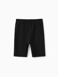 Toddler/Kid Girl Solid Color Cotton Leggings Shorts Black