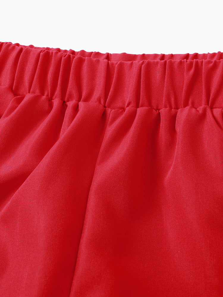 2 Stück Kinder Mädchen Valentinstag Herzförmiges Set mit offenen Ärmeln rot