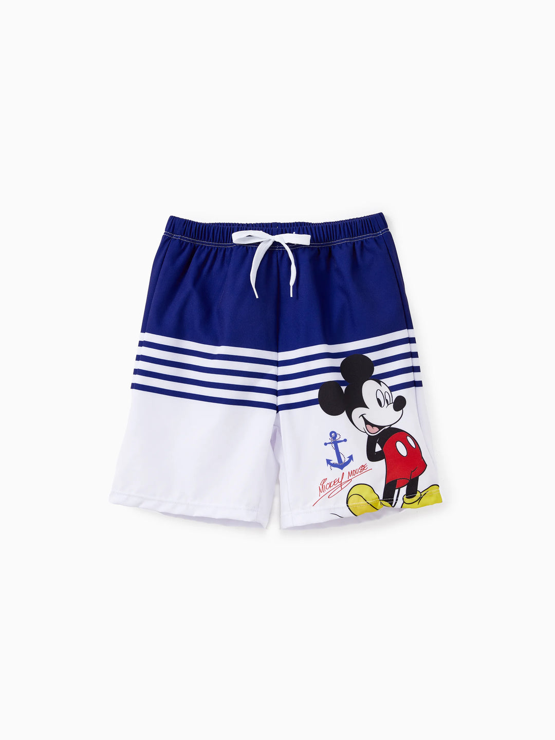 Divertido Set de Hermanos Disney Mickey and Friends Niño/Niña Traje de baño rayado con personajes Minnie/Mickey Azul oscuro