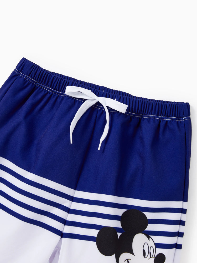 Toddler Boy Disney Mickey and Friends Sibling Set Boys/Girls Character Stripped Swimsuit Dark Blue