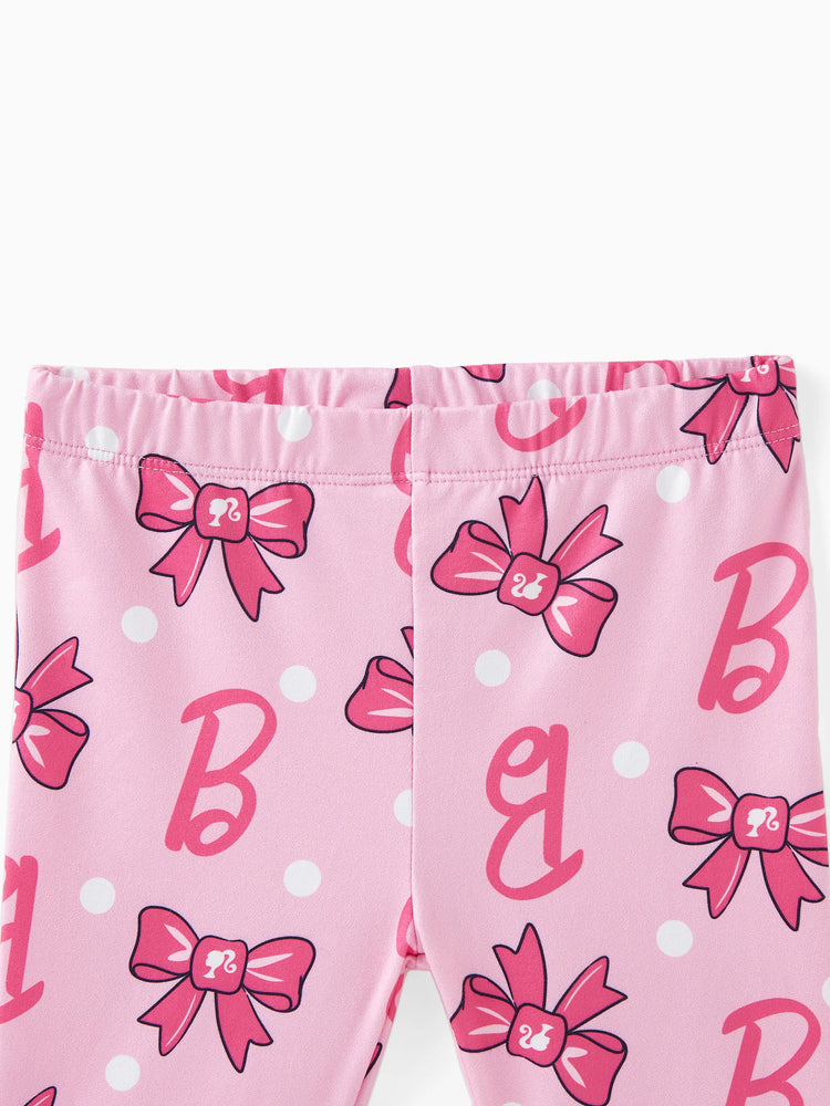 Barbie Toddler/Kid GirlsBowknot Print Leggings
 Pink