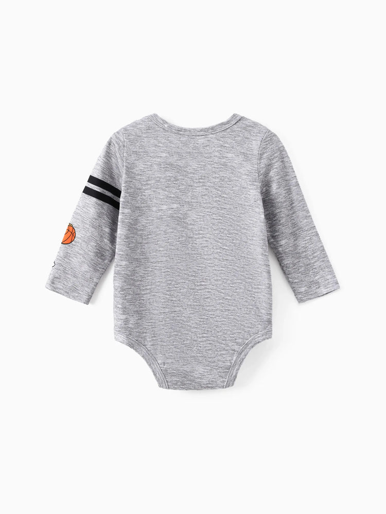 Body à manches longues imprimé personnages Tom et Jerry pour bébé garçon, gris