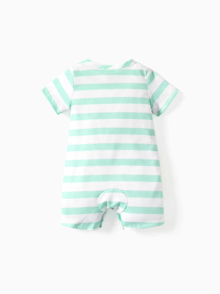 Disney Lion King Baby Boys/Girl Simba 1pc Naia™ Jungle Print Striped Romper Green