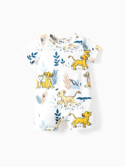 Disney Lion King Baby Boys/Girl Simba 1pc Naia™ Jungle Print Striped Romper GrayGreen