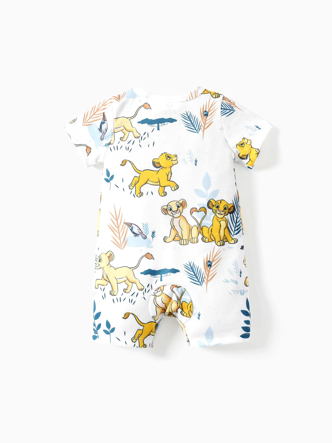 Disney Lion King Baby Boys/Girl Simba 1pc Naia™ Jungle Print Striped Romper GrayGreen