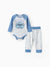Disney Stitch Baby Boy 2pcs Naia? Striped Print Romper with Pants Set Blue