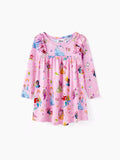 Disney Princess Toddler Girl Character Print Long-sleeve Dress Pink
