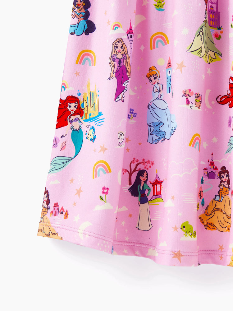 Disney Princess Toddler Girl Character Print Long-sleeve Dress Pink