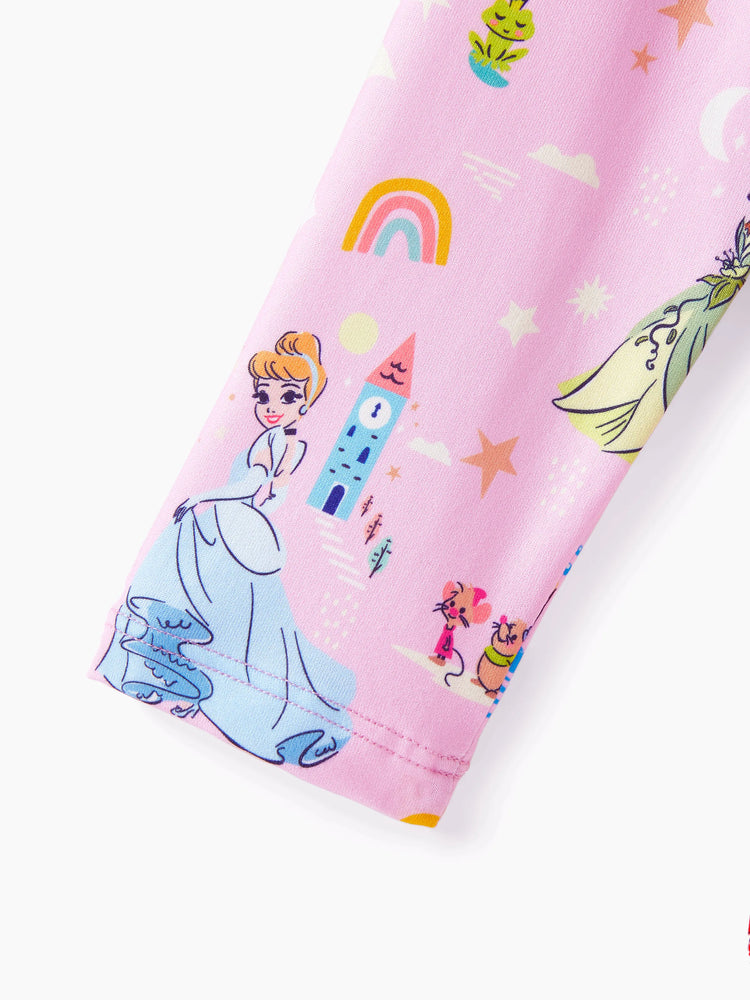 Disney Princess Toddler Girl Character Print Long-sleeve Dress Pink