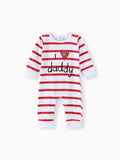 Baby Boy/Girl 95% Cotton Long-sleeve Love Heart Letter Print Stars/Striped Jumpsuit Red