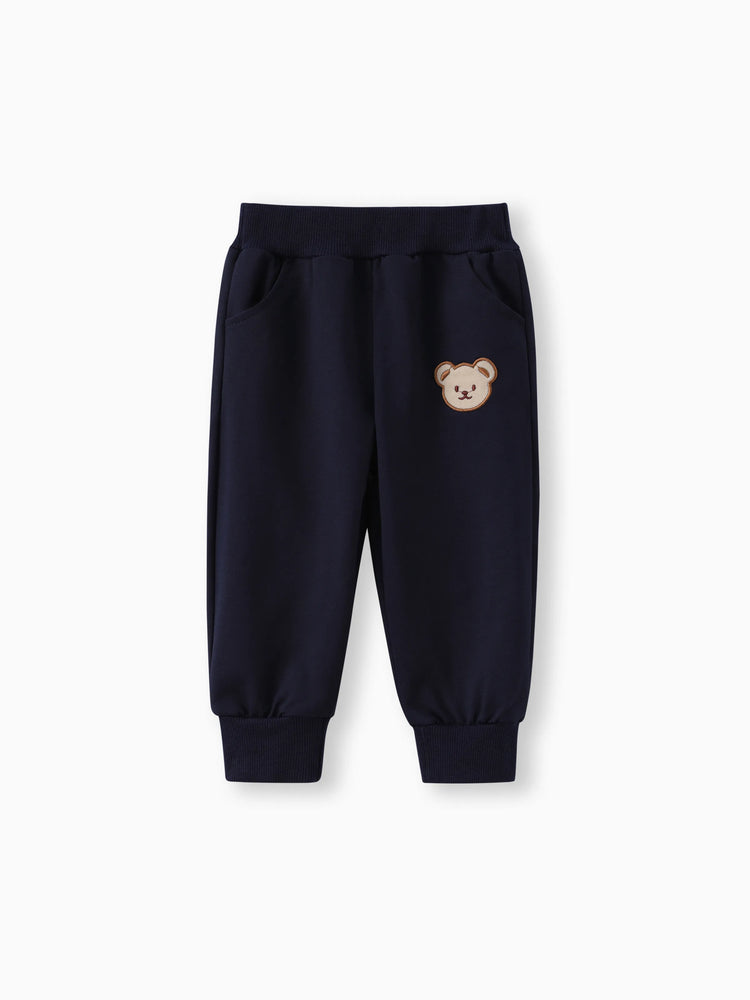 Baby/Toddler Girl/Boy Clothes 2pcs Bear Style Sweatshirt and Pants Set Dark Blue