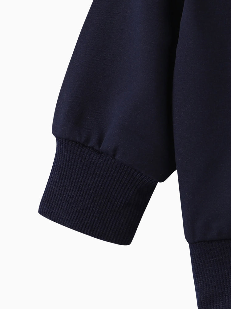 Baby/Toddler Girl/Boy Clothes 2pcs Bear Style Sweatshirt and Pants Set Dark Blue