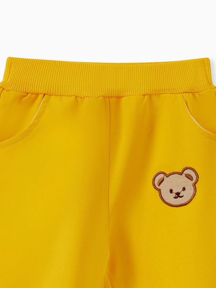Baby/Toddler Girl/Boy Clothes 2pcs Bear Style Sweatshirt and Pants Set Yellow