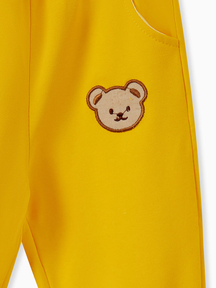 Baby/Toddler Girl/Boy Clothes 2pcs Bear Style Sweatshirt and Pants Set Yellow