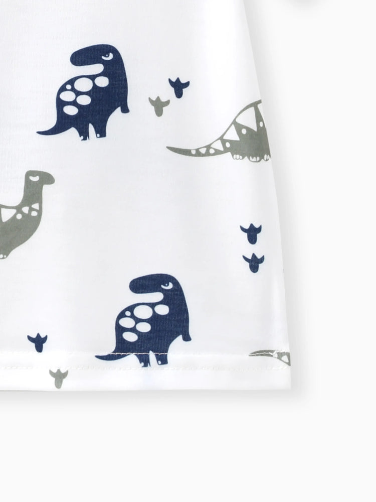 2-teiliges Baby-Jungen-Set mit Kurzarm-T-Shirt und einfarbigen Shorts Armeegrün