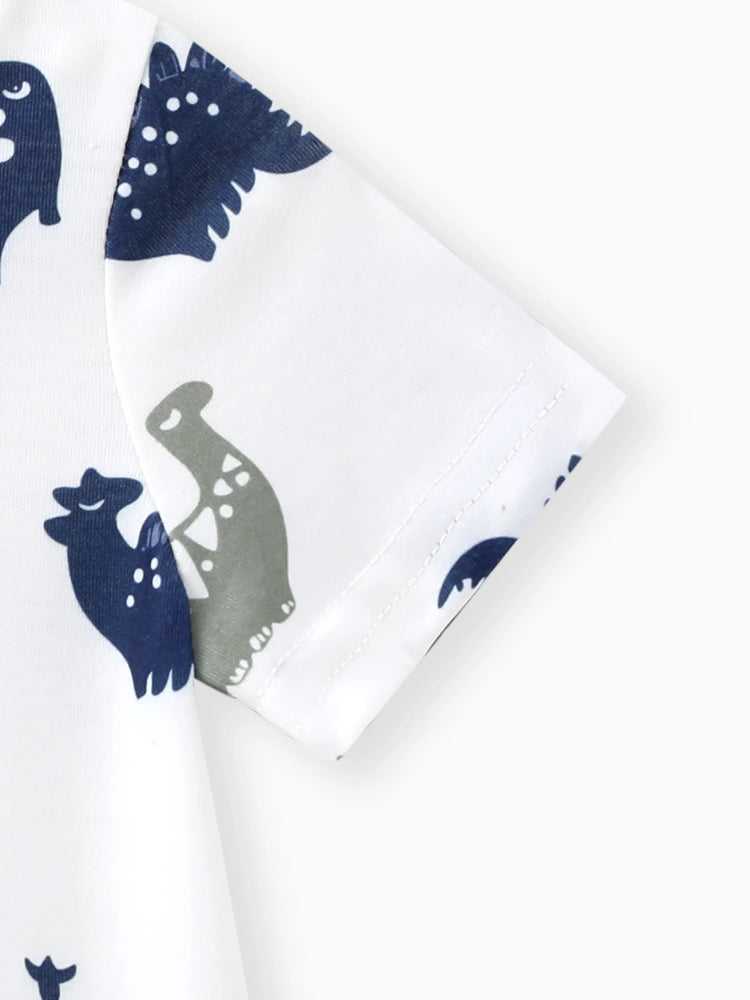 2-teiliges Baby-Jungen-Set mit Kurzarm-T-Shirt und einfarbigen Shorts Armeegrün