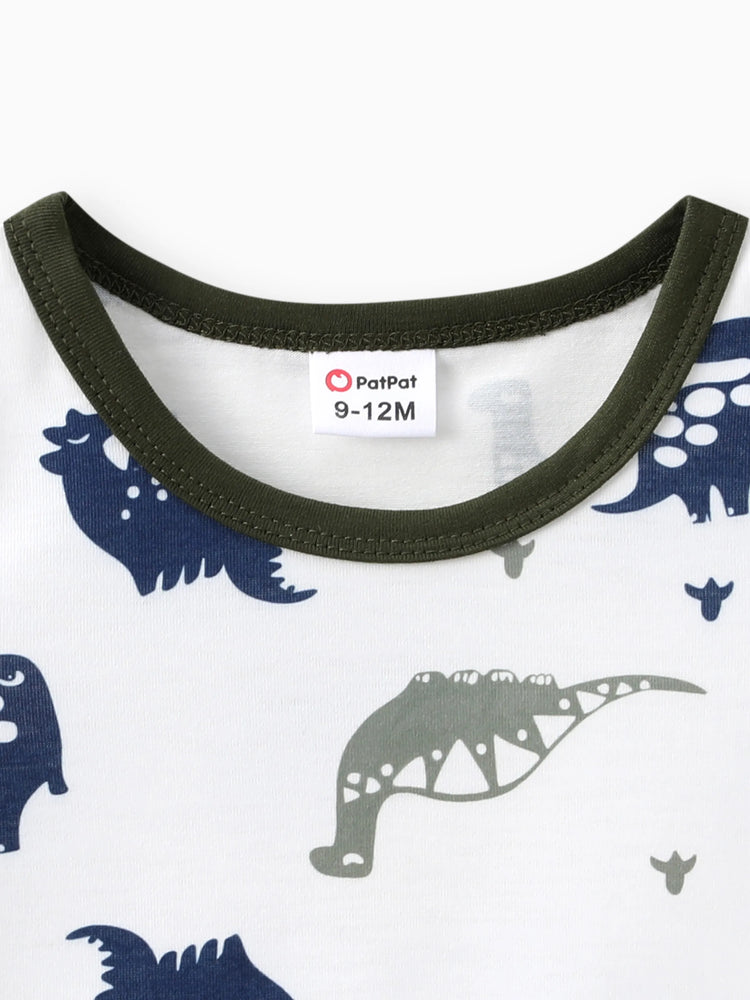 2-teiliges Baby-Jungen-Set mit Kurzarm-T-Shirt und einfarbigen Shorts Armeegrün