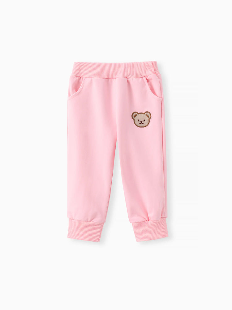 Baby/Toddler Girl Clothes 2pcs Bear Style Sweatshirt and Pants Set Pink