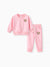 Baby/Toddler Girl Clothes 2pcs Bear Style Sweatshirt and Pants Set Pink