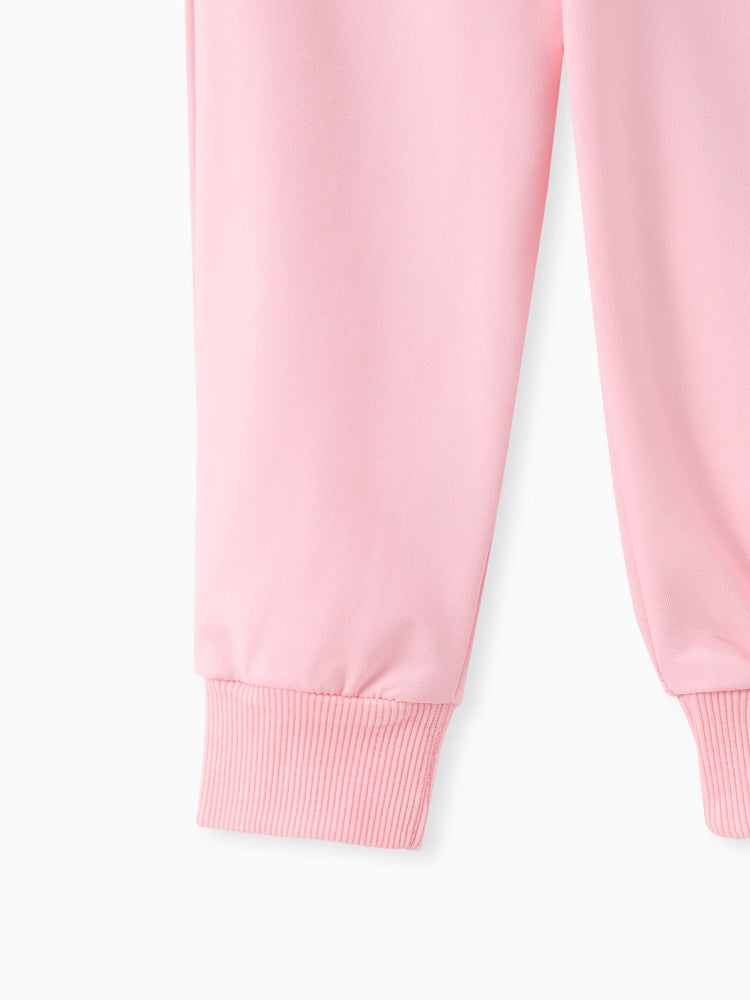 Baby/Toddler Girl Clothes 2pcs Bear Style Sweatshirt and Pants Set Pink