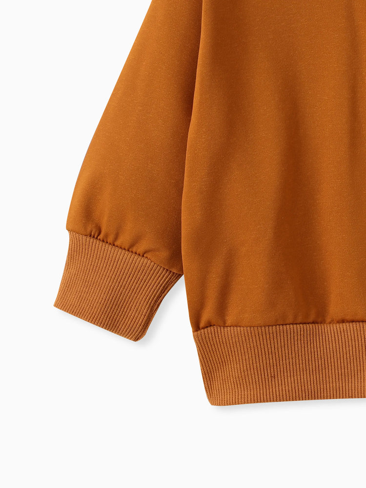 Baby/Toddler Boy Clothes 2pcs Bear Style Sweatshirt and Pants Set Brown