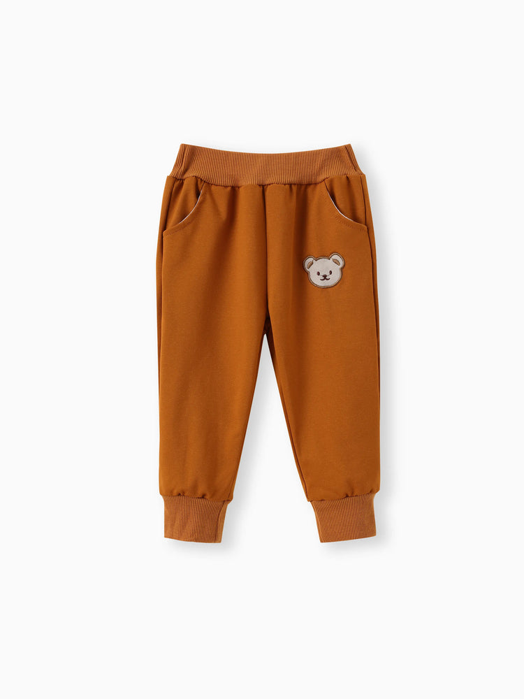 Baby/Toddler Boy Clothes 2pcs Bear Style Sweatshirt and Pants Set Brown