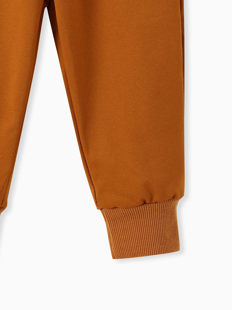 Baby/Toddler Boy Clothes 2pcs Bear Style Sweatshirt and Pants Set Brown