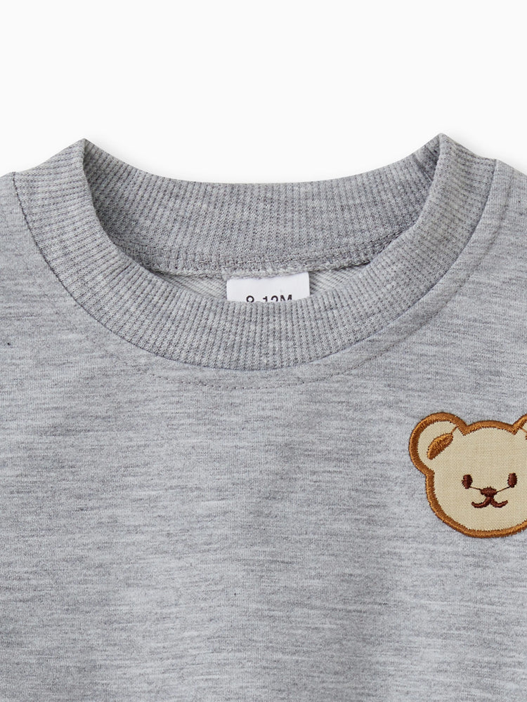 Baby/Toddler Girl/Boy Clothes 2pcs Bear Style Sweatshirt and Pants Set Grey