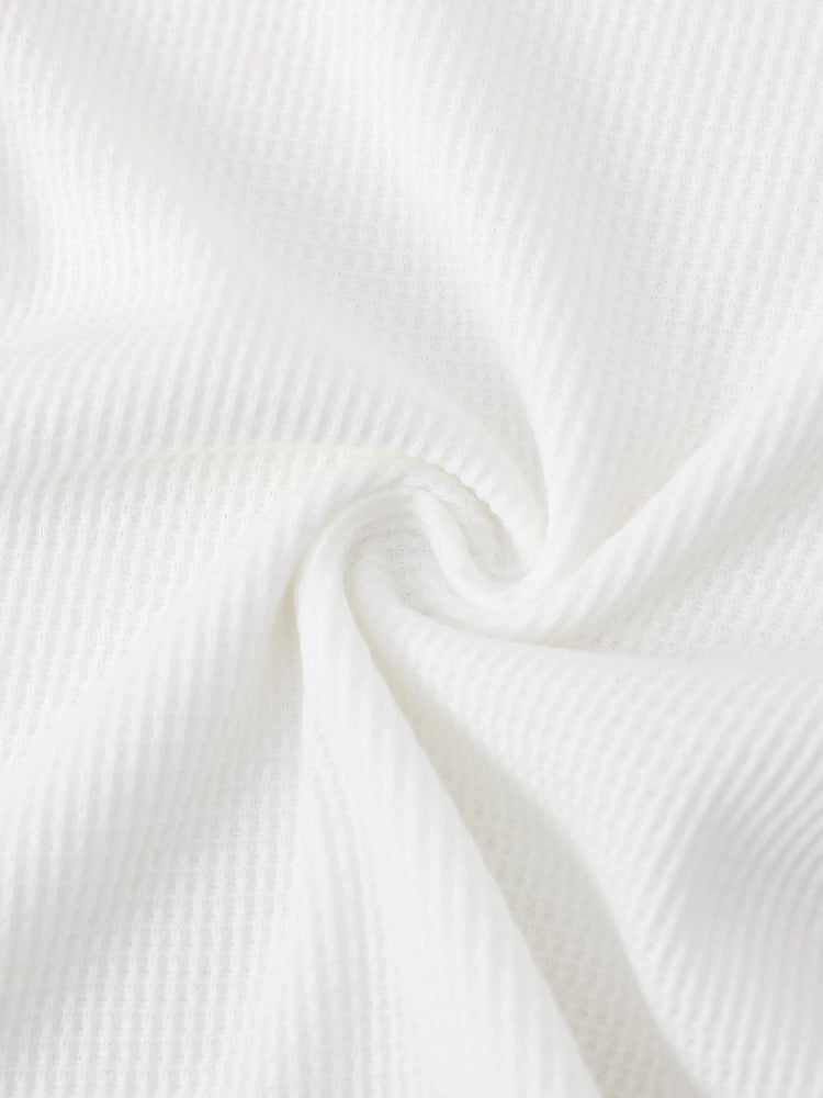 2-teiliges T-Shirt mit Raglanärmeln in Waffelmuster und einfarbigen Shorts für Kleinkinder und Jungen braun