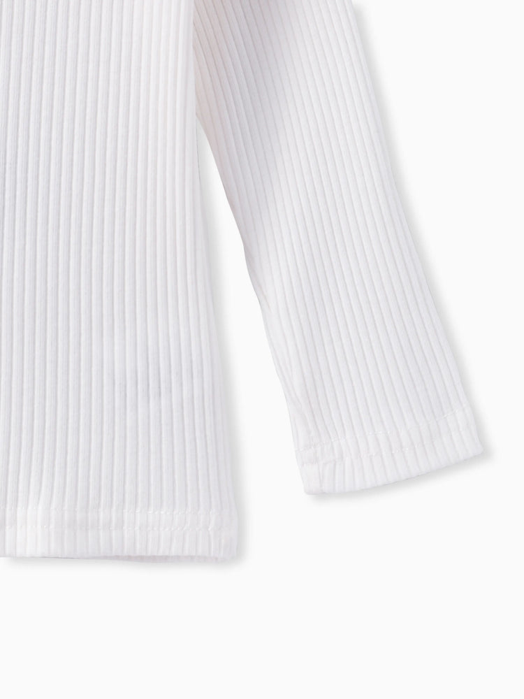 3-teiliges Baby-Mädchen-Set aus 95 % Baumwolle mit gerippten Rüschen und langen Ärmeln, Rock und Stirnband gelb