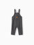 Baby Boy Waffle Letter Patched Pocket Front Overalls Grey