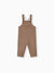 Baby Boy Waffle Letter Patched Pocket Front Overalls Khaki
