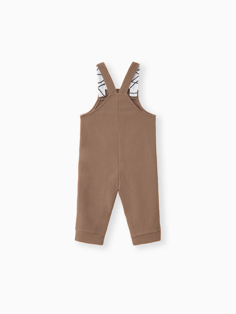 Salopette bébé garçon à imprimé gaufré et poches plaquées sur le devant, kaki