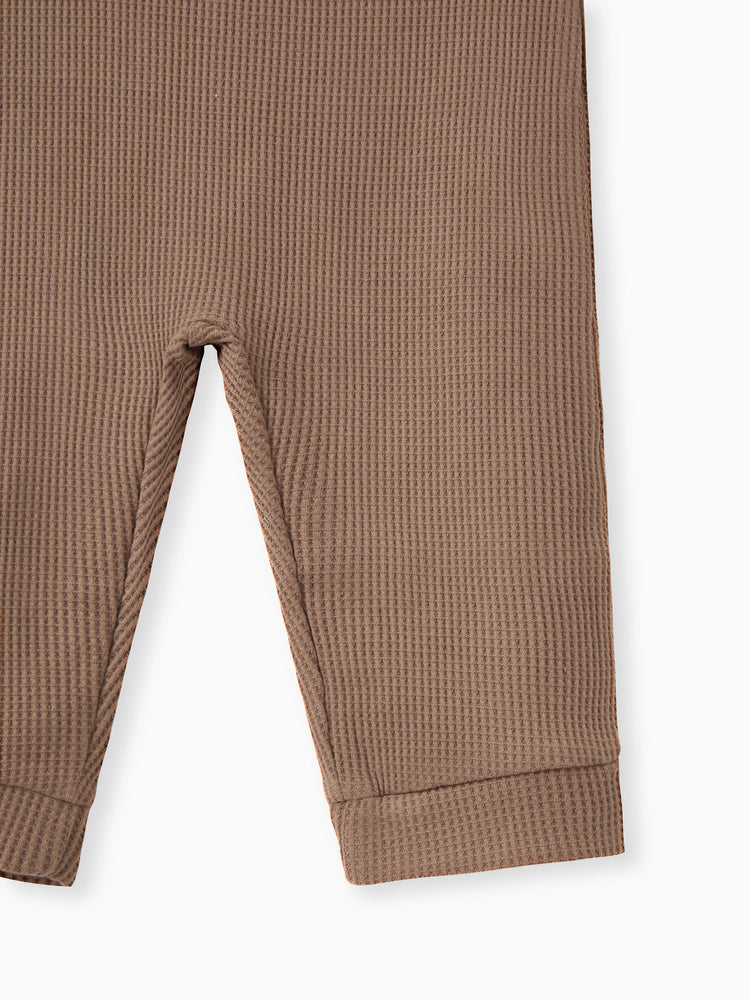 Salopette bébé garçon à imprimé gaufré et poches plaquées sur le devant, kaki