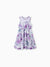 Robe sans manches en maille à imprimé floral pour fille, violette