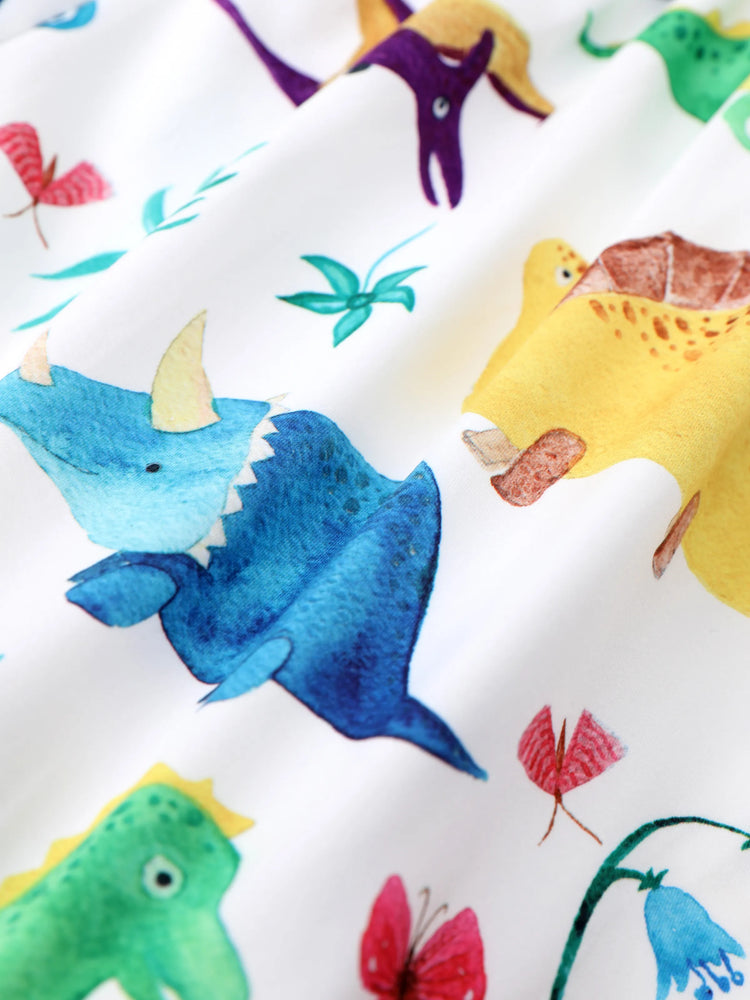 Toddler Girl Animal Dinosaur Print Sleeveless Dress Multi-color