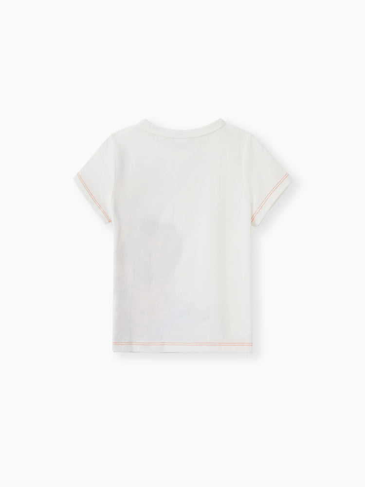 Toddler Boy Animal Giraffe Print Short-sleeve Tee White