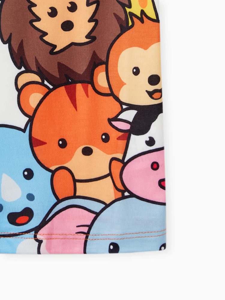 Toddler Boy Animal Giraffe Print Short-sleeve Tee White