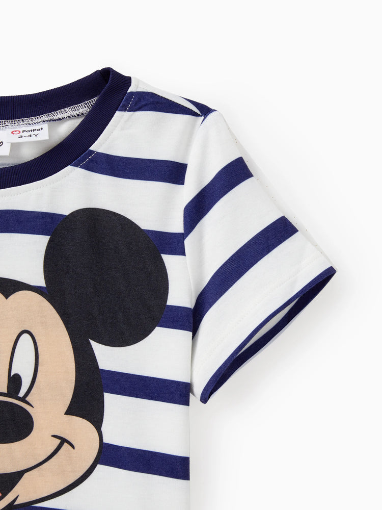 Ensembles de robes et t-shirts assortis à manches courtes Naia™ à rayures et imprimés de personnages Disney Mickey et ses amis
