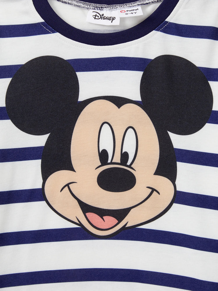 Ensembles de robes et t-shirts assortis à manches courtes Naia™ à rayures et imprimés de personnages Disney Mickey et ses amis